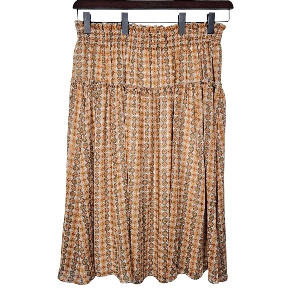 Cato Geometric Pattern Fall Midi Skirt